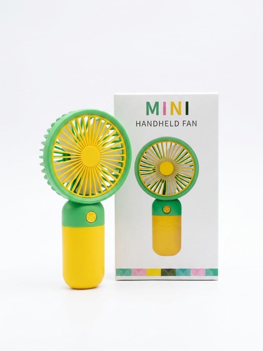 Mini Handheld Fan USB Rechargeable – Portable Cooling Fan with LED Light