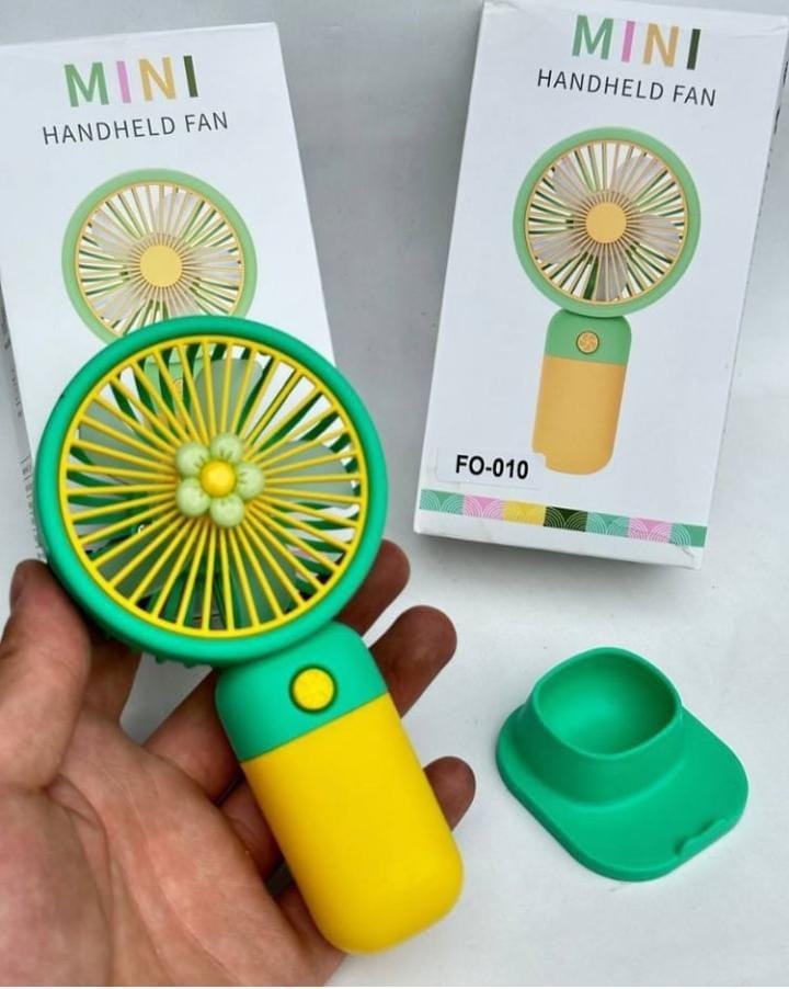 Mini Handheld Fan USB Rechargeable – Portable Cooling Fan with LED Light