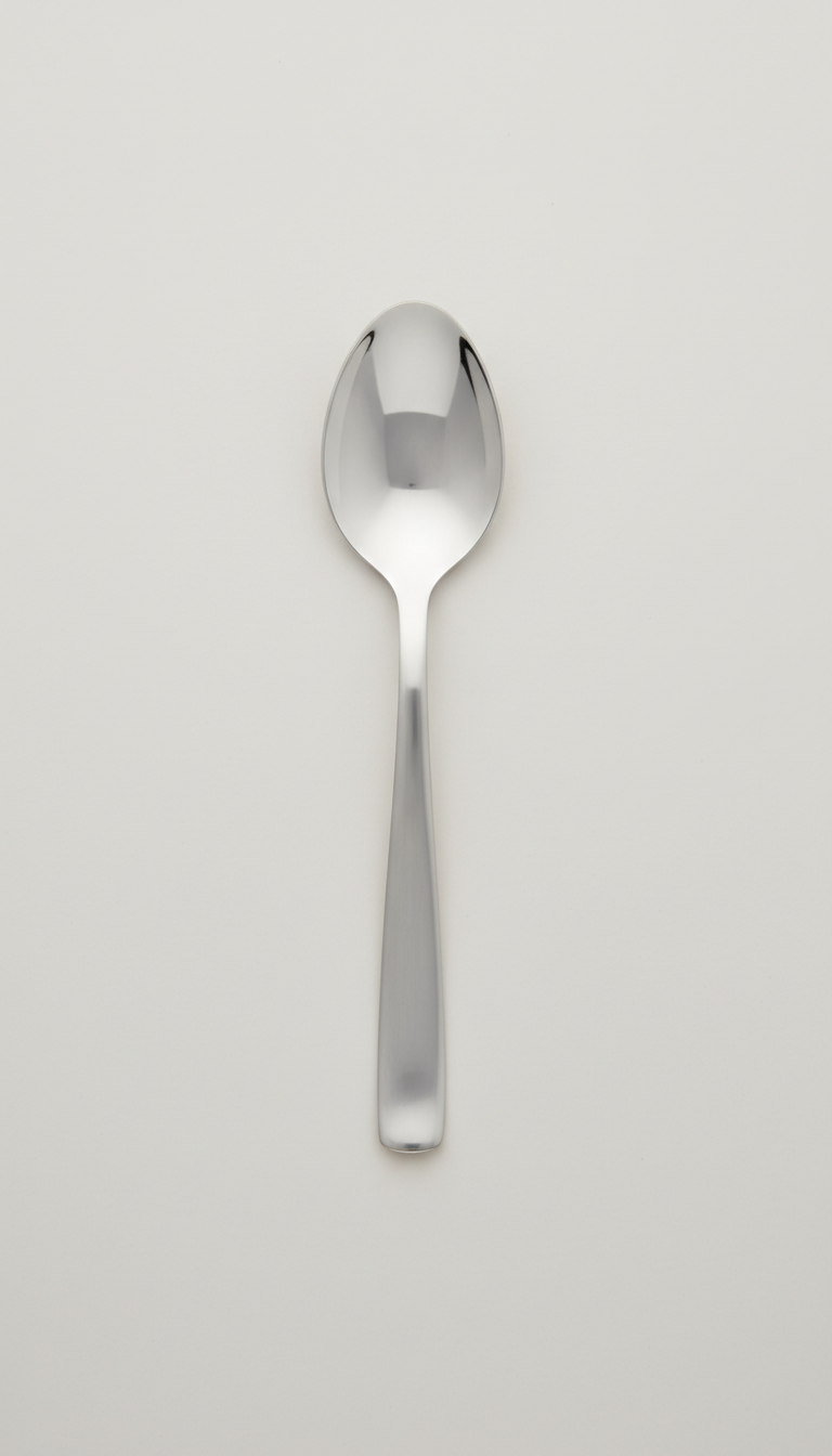 Pure Dessert Spoon Minimalist Silhouette