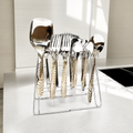 28-Piece Premium Stainless Steel Cutlery Set with Stand | Luxury Kitchen Spoon & Fork Set