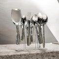 28-Piece Premium Stainless Steel Cutlery Set with Stand | Mirror Finish | AR Cutlery Store